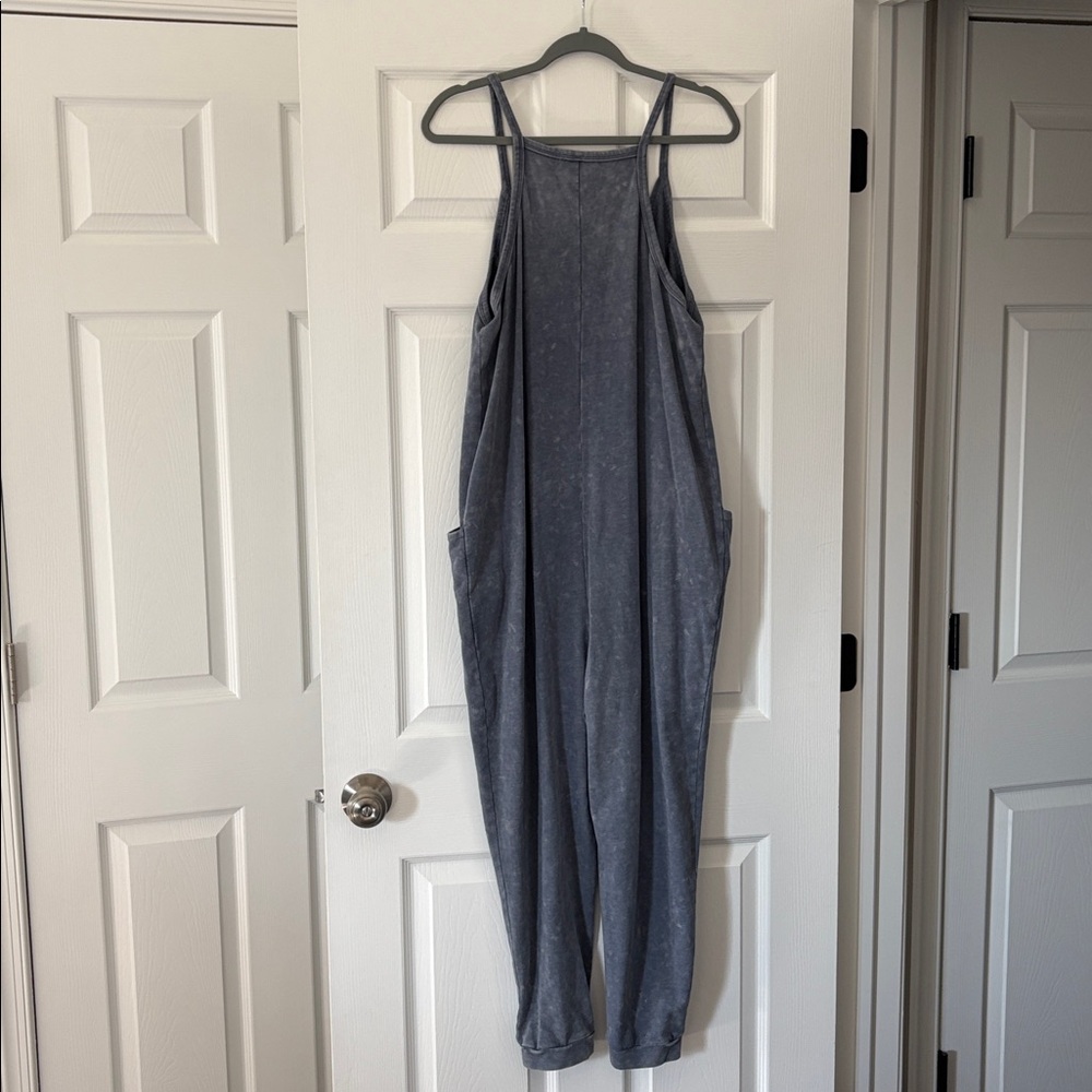 Sincerely Jules Acid Wash Blue Oversized Harem Jumpsuit Large - Picture 3 of 3
